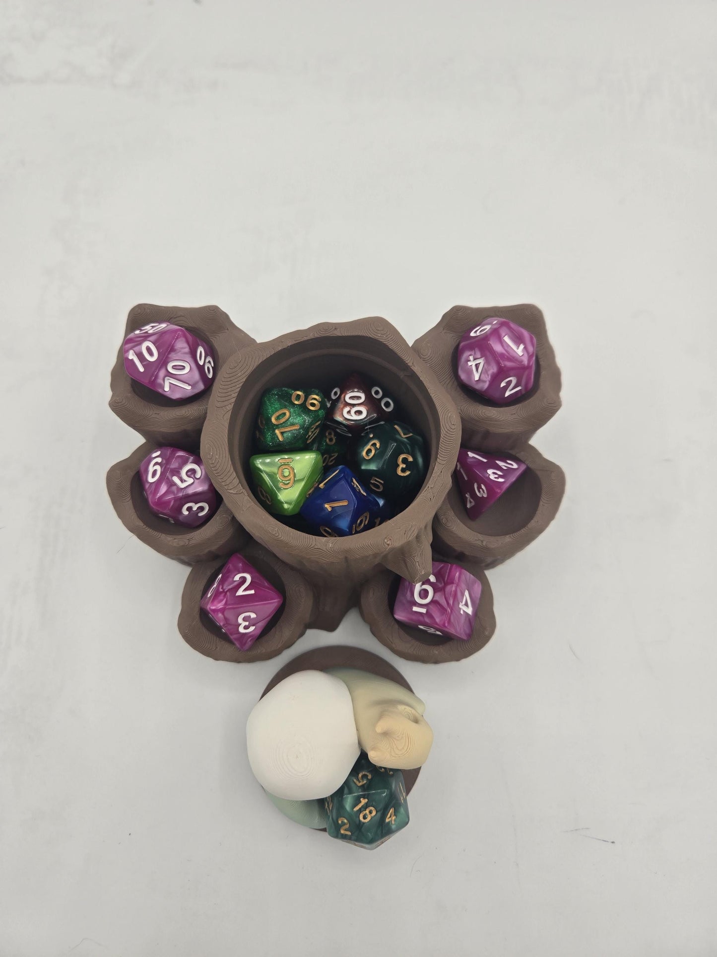 Snail Wood Log Dice Holder Display for Tabletop Gaming 3D Print