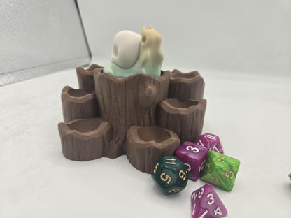 Snail Wood Log Dice Holder Display for Tabletop Gaming 3D Print