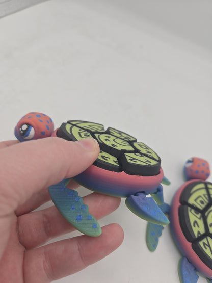 Cute Turtle Mechanical Clicker Fidget with 7 Clicker Keys on Shell | 3D Print