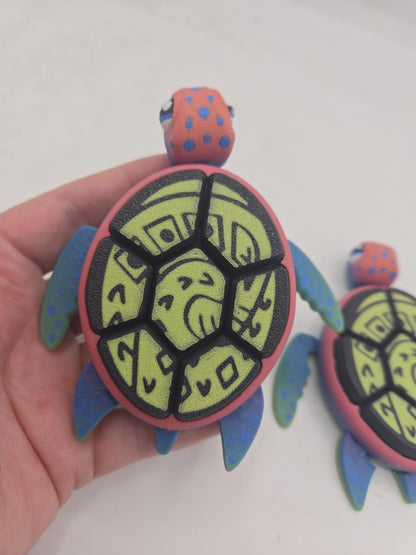 Cute Turtle Mechanical Clicker Fidget with 7 Clicker Keys on Shell | 3D Print