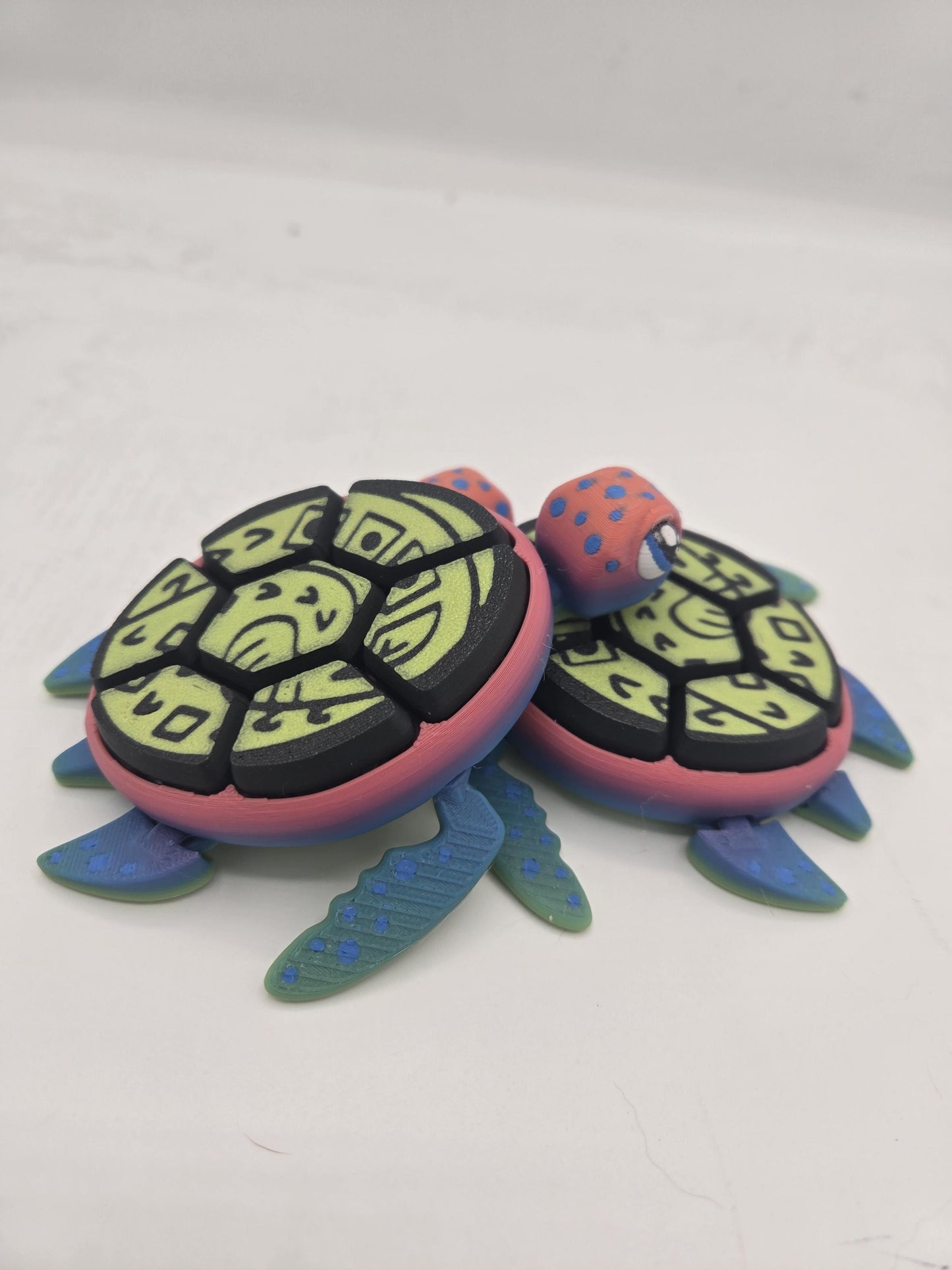 Cute Turtle Mechanical Clicker Fidget with 7 Clicker Keys on Shell | 3D Print