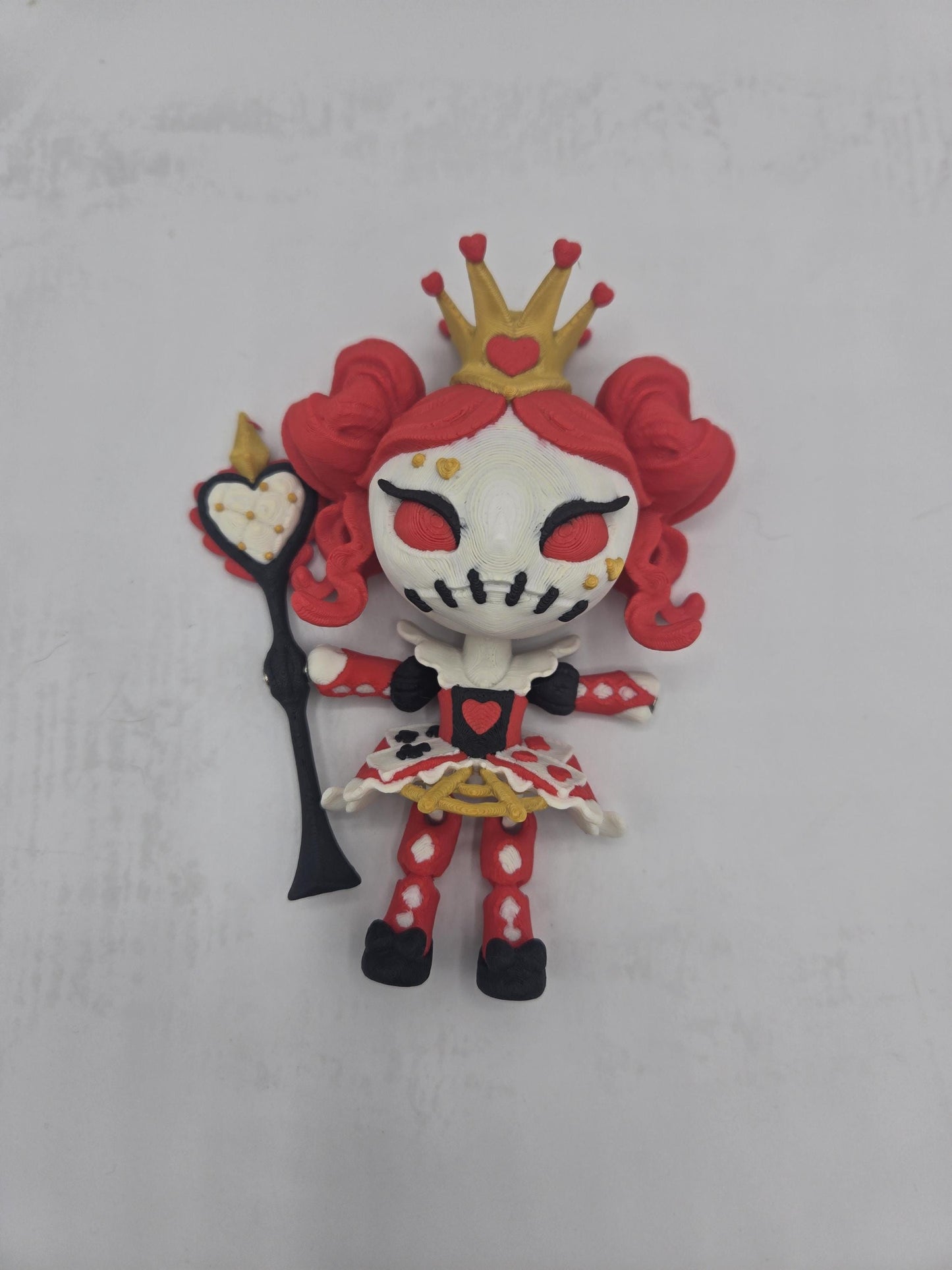 Queen of Hearts Spooky Articulated Doll - 3D Printed Collectible