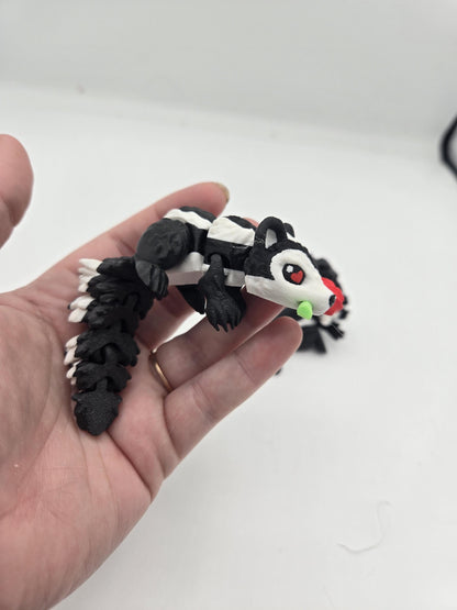 Flexi Cute Heart Eyes Flower Holding Skunk 3D Print