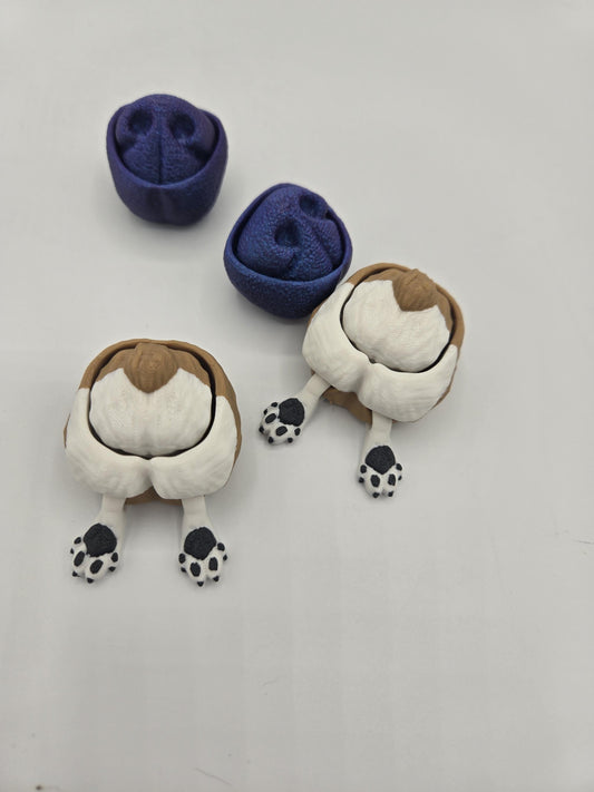 Adorable Dog-Themed Mechanical Fidget Clickers | Corgi Butt or Pup Nose | Regular or Keychain Option Available | Color Customizable 3D Print