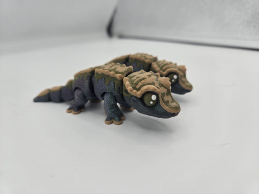 Mini Crested Gecko Articulated Color Customizable | Nubbed or Full Tail | Regular or Keychain Flexi |3D Print