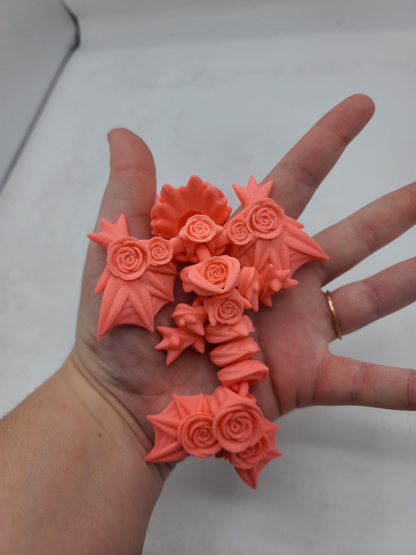Tiny Rose Dragon Flexi 3D Print (Keychain or Regular)