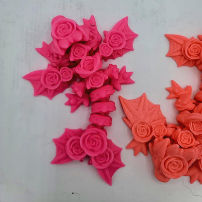 Tiny Rose Dragon Flexi 3D Print (Keychain or Regular)