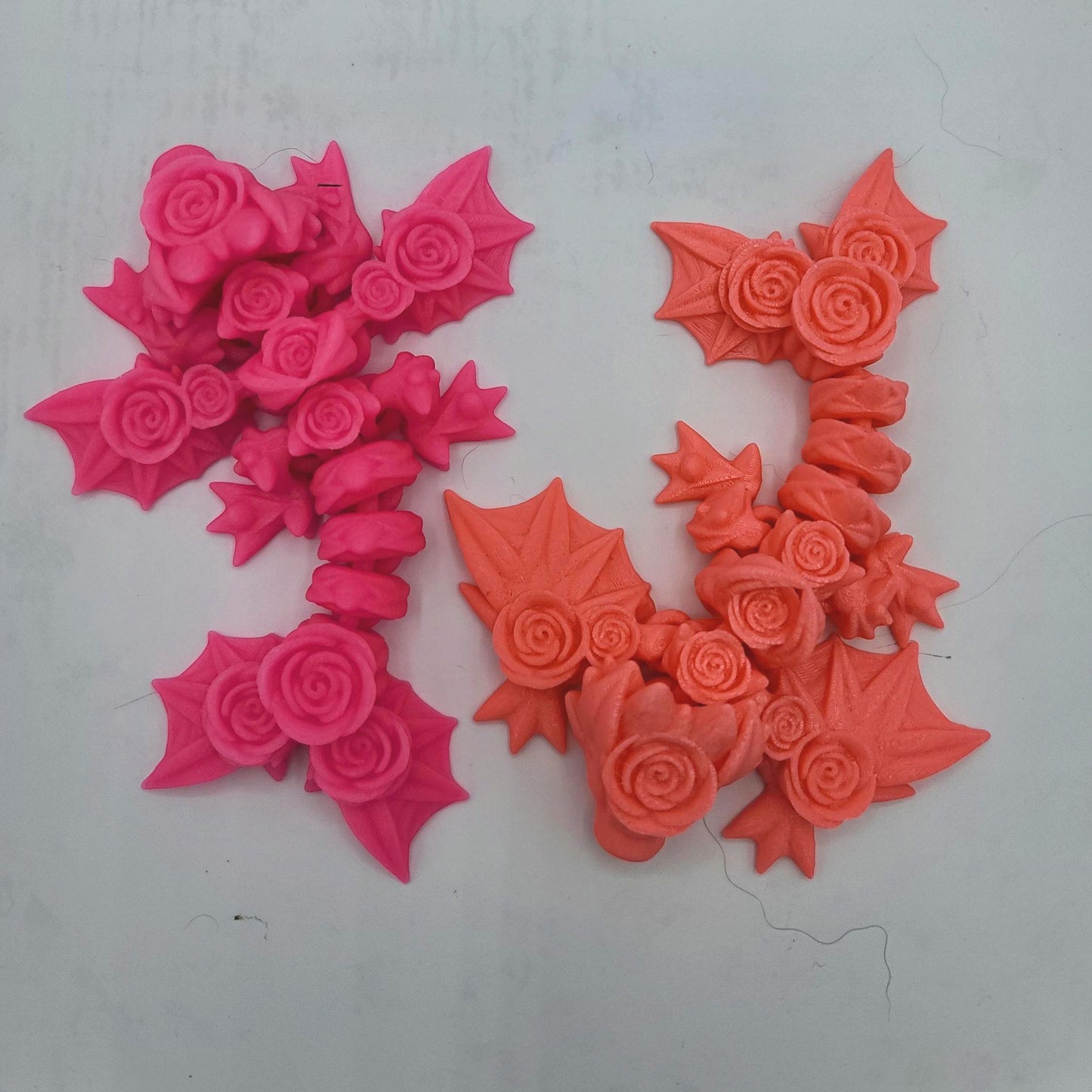 Tiny Rose Dragon Flexi 3D Print (Keychain or Regular)