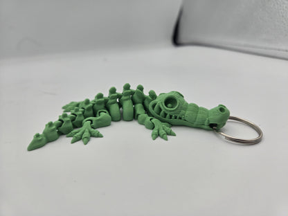 Mini Skeleton Alligator/Crocodile Flexi Keychain or Regular Flexi |3D Print