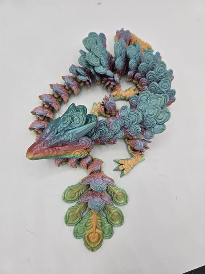 Peacock Bird-Faced Feathered Articulated Dragon Baby or Full Sized Adult 3D Print