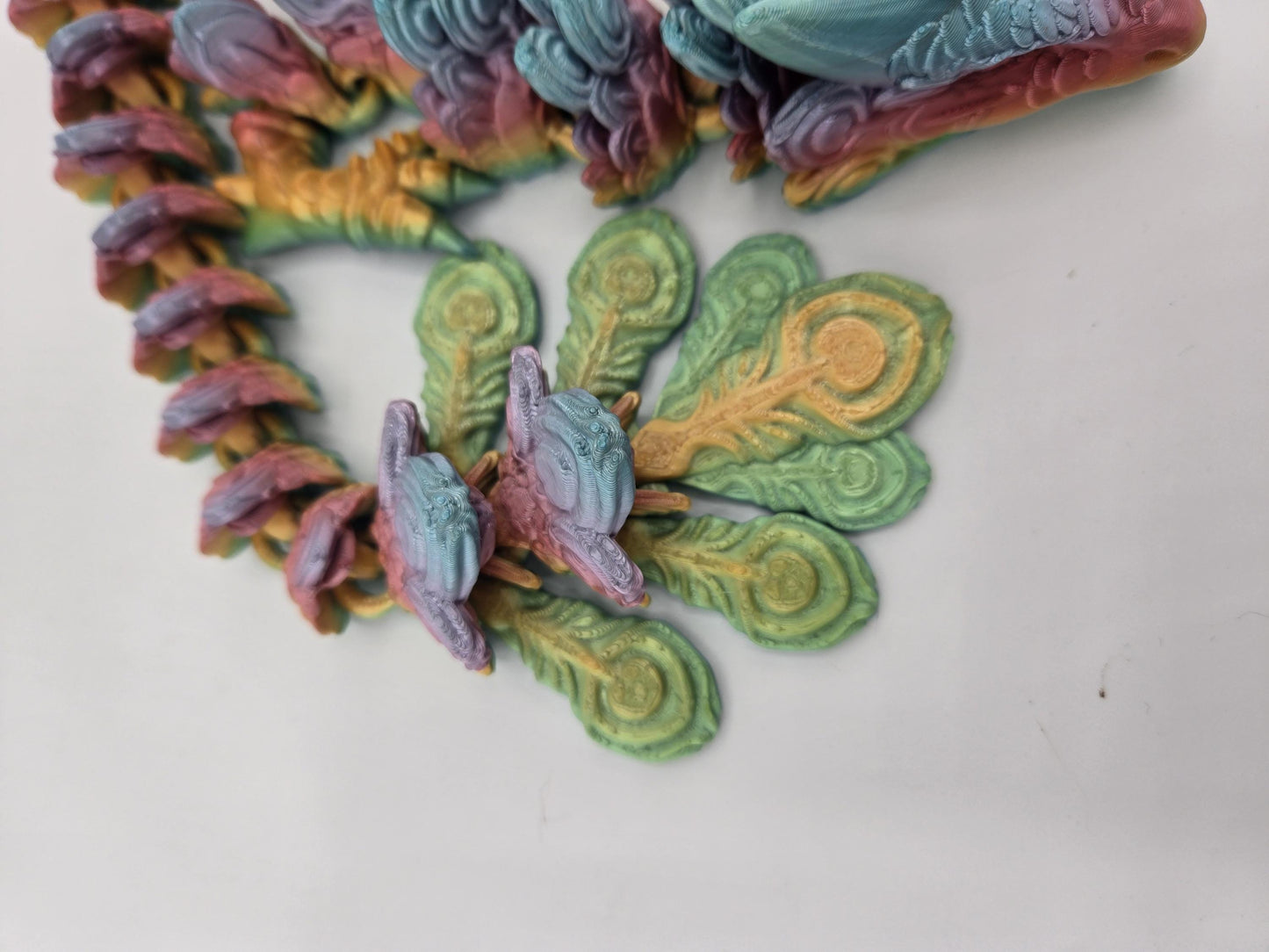 Peacock Bird-Faced Feathered Articulated Dragon Baby or Full Sized Adult 3D Print