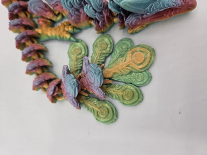 Peacock Bird-Faced Feathered Articulated Dragon Baby or Full Sized Adult 3D Print