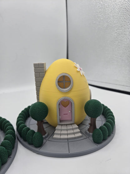 Easter Egg Fairy House Decor with LED Tealight – 3D Printed Spring Home Accent