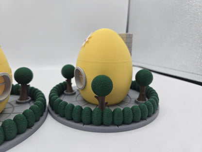 Easter Egg Fairy House Decor with LED Tealight – 3D Printed Spring Home Accent