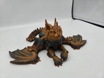 Cat Dragon Fantasy Feline Flexi | Baby, Baby Keychains or Full-Size Available | 3D Print