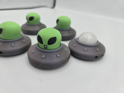 UFO Mechanical Key Clickers – Regular or Spinner Duo – Alien or Plain UFO 3D Print