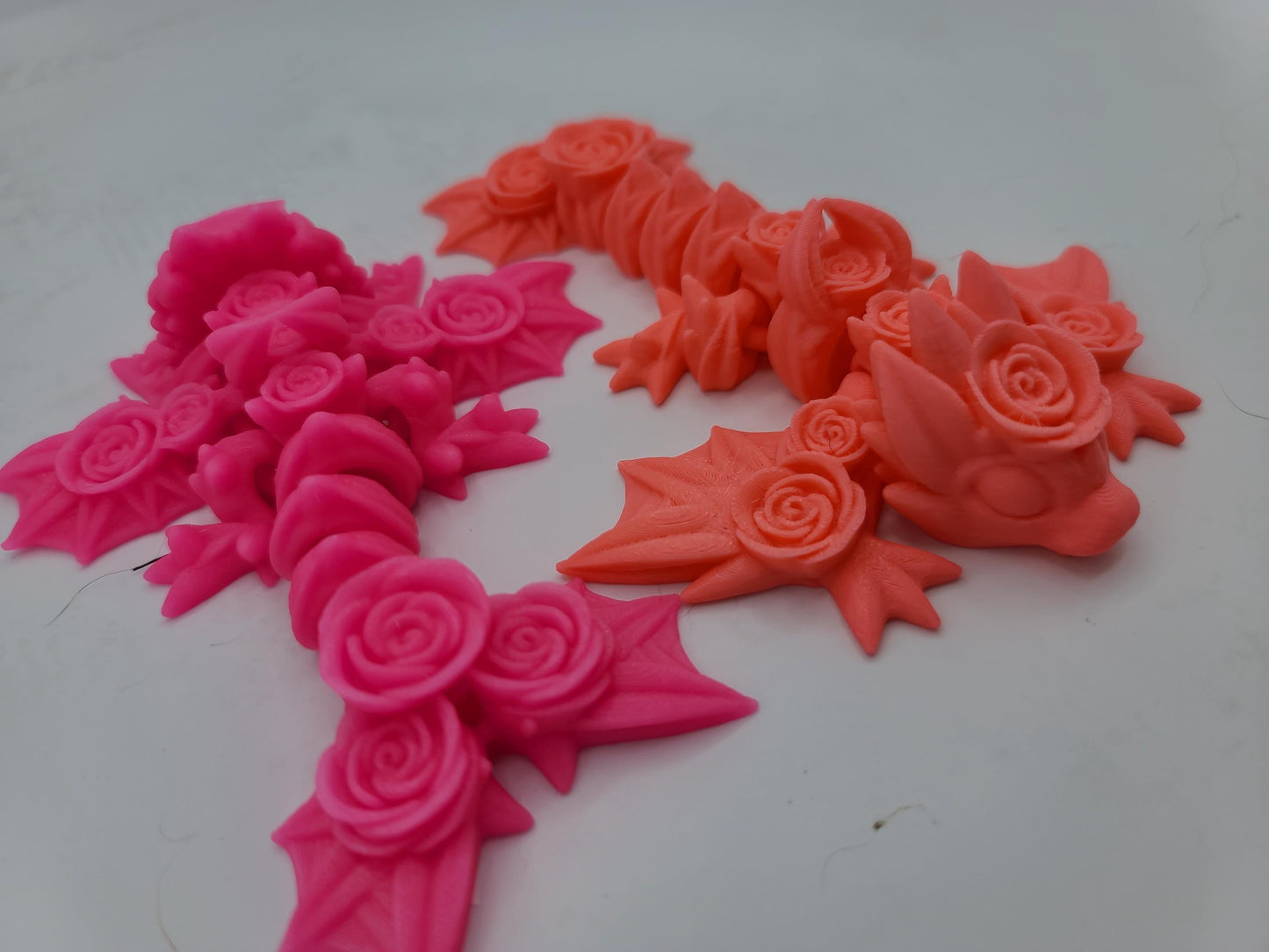 Tiny Rose Dragon Flexi 3D Print (Keychain or Regular)
