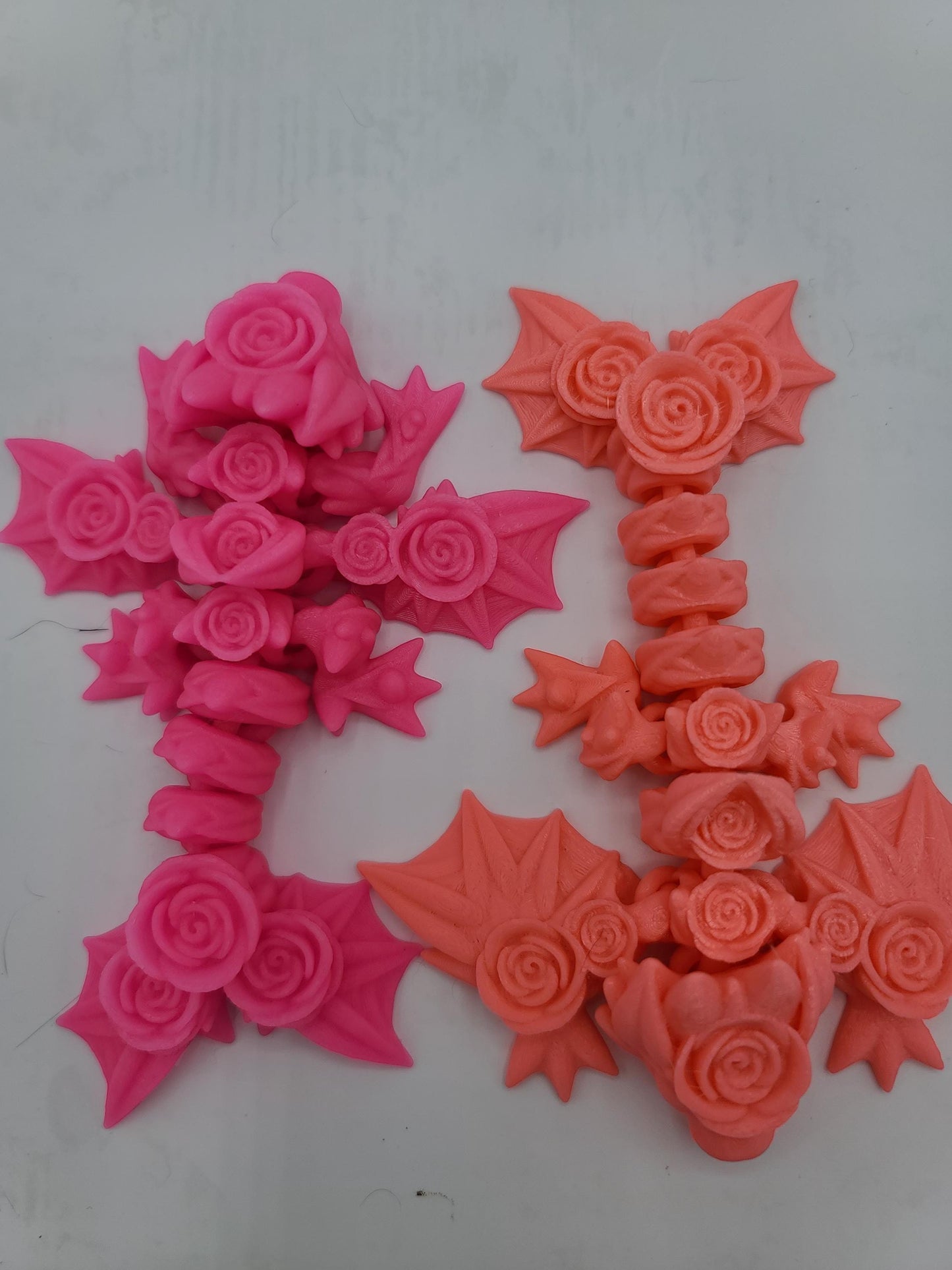 Tiny Rose Dragon Flexi 3D Print (Keychain or Regular)