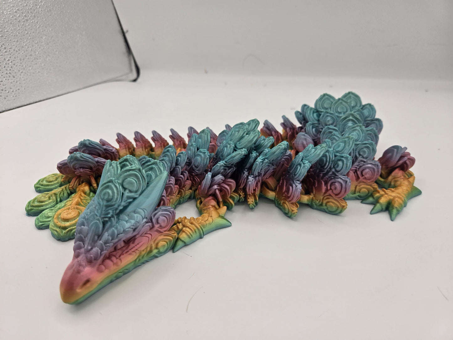 Peacock Bird-Faced Feathered Articulated Dragon Baby or Full Sized Adult 3D Print