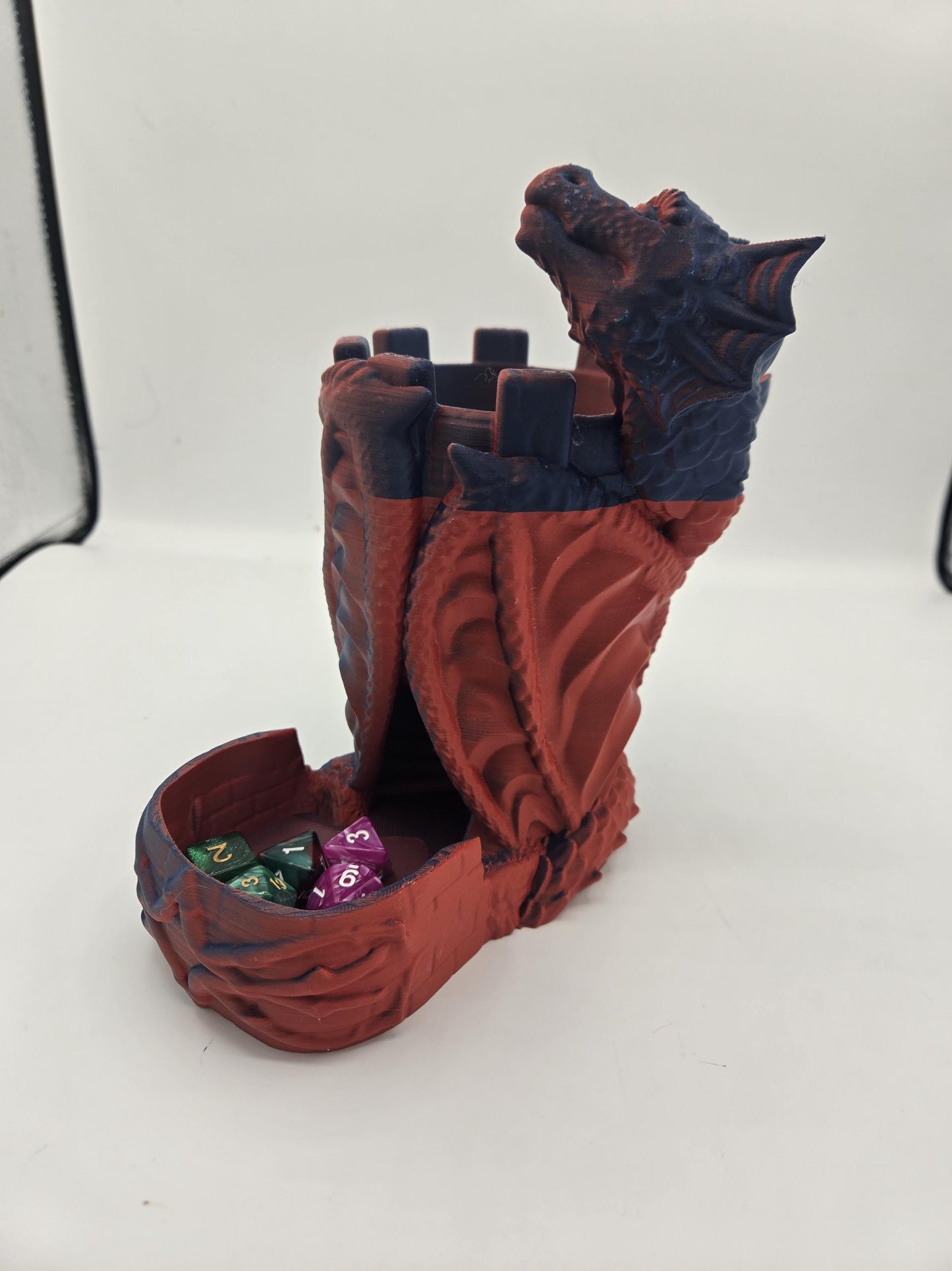 Dragon Wrapped Guarded Castle Dice Tower 3D Print