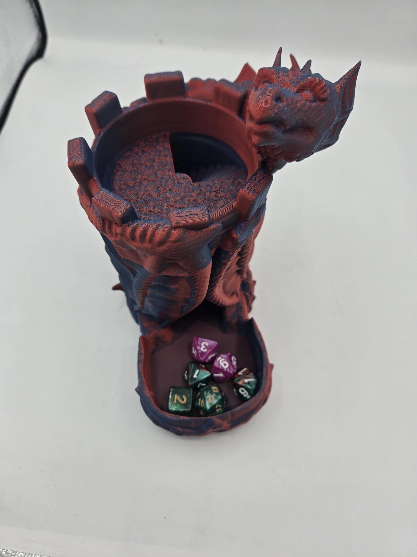 Dragon Wrapped Guarded Castle Dice Tower 3D Print