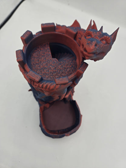 Dragon Wrapped Guarded Castle Dice Tower 3D Print