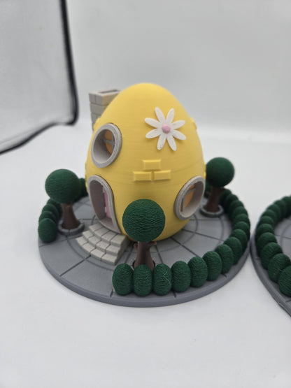 Easter Egg Fairy House Decor with LED Tealight – 3D Printed Spring Home Accent