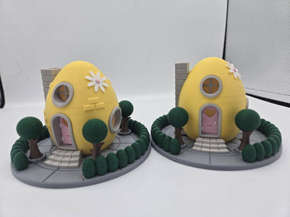 Easter Egg Fairy House Decor with LED Tealight – 3D Printed Spring Home Accent