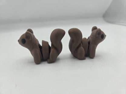 Cute Seated Tiny Squirrel Flexi | Keychain or Standard | 3D Printed Woodland Animal