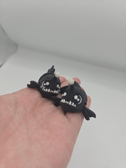 Cute Tiny Angler Fish Flexi | Two Styles – Happy or Sad | 3D Printed Collectible