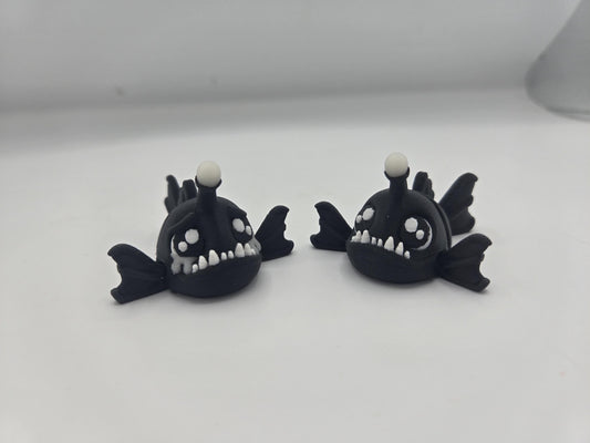 Cute Tiny Angler Fish Flexi | Two Styles – Happy or Sad | 3D Printed Collectible