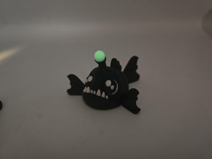 Cute Tiny Angler Fish Flexi | Two Styles – Happy or Sad | 3D Printed Collectible