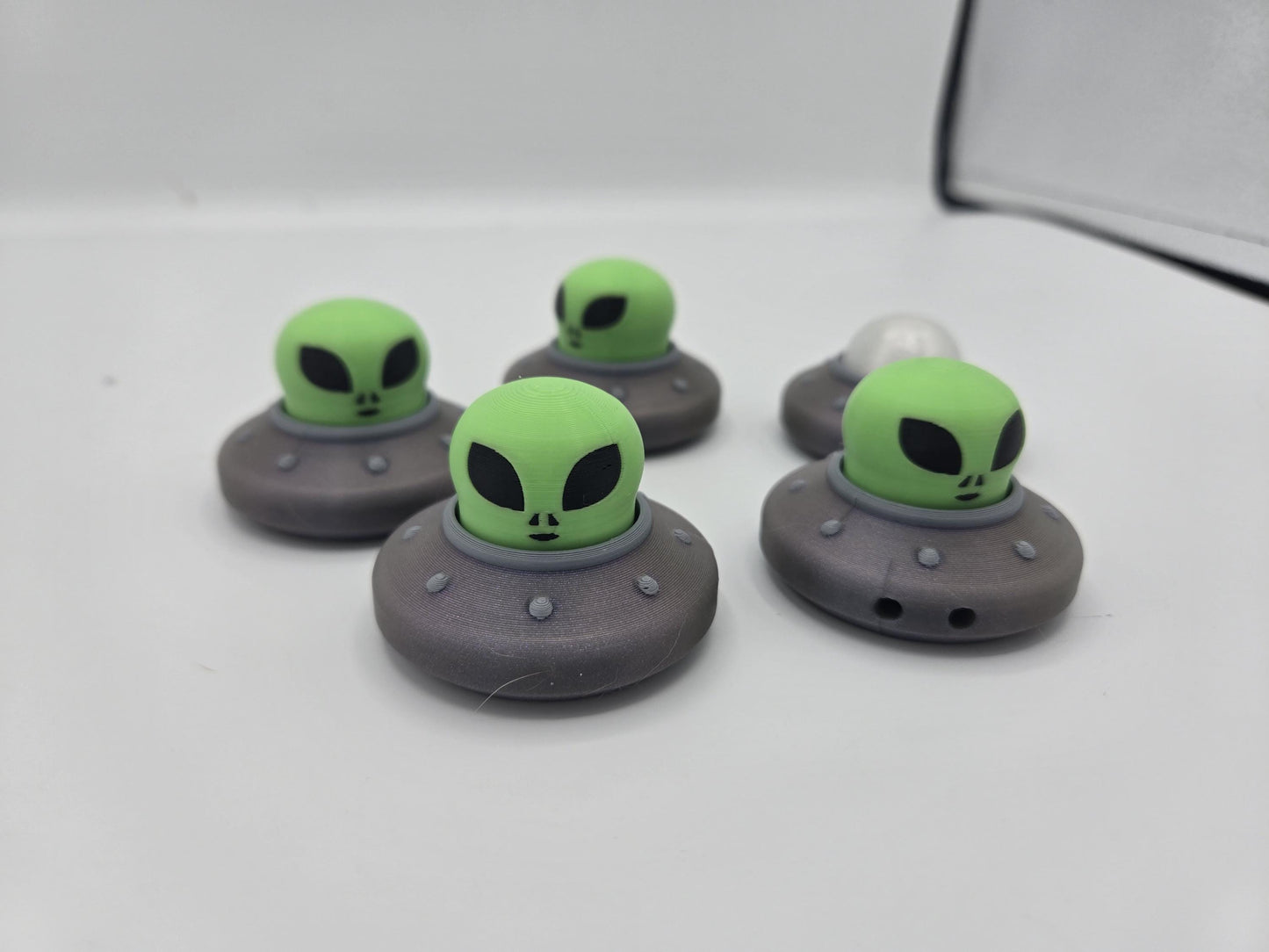 UFO Mechanical Key Clickers – Regular or Spinner Duo – Alien or Plain UFO 3D Print