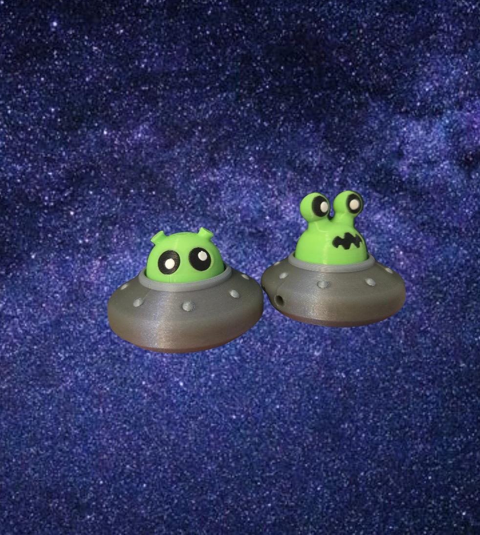 UFO Mechanical Key Clickers – Regular or Spinner Duo – Alien or Plain UFO 3D Print