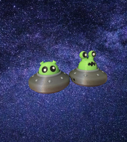 UFO Mechanical Key Clickers – Regular or Spinner Duo – Alien or Plain UFO 3D Print