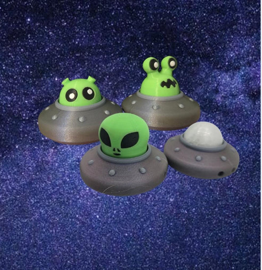 UFO Mechanical Key Clickers – Regular or Spinner Duo – Alien or Plain UFO 3D Print