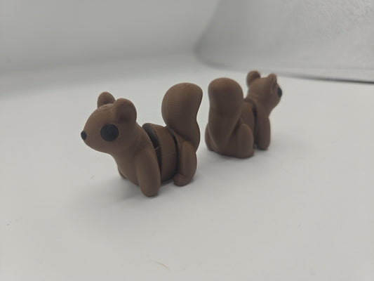 Cute Seated Tiny Squirrel Flexi | Keychain or Standard | 3D Printed Woodland Animal