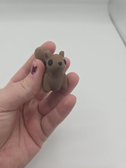 Cute Seated Tiny Squirrel Flexi | Keychain or Standard | 3D Printed Woodland Animal