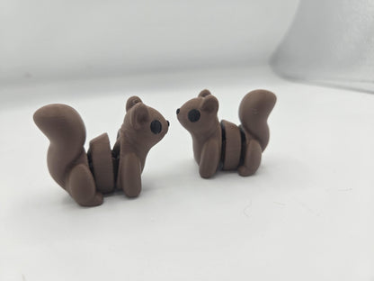 Cute Seated Tiny Squirrel Flexi | Keychain or Standard | 3D Printed Woodland Animal