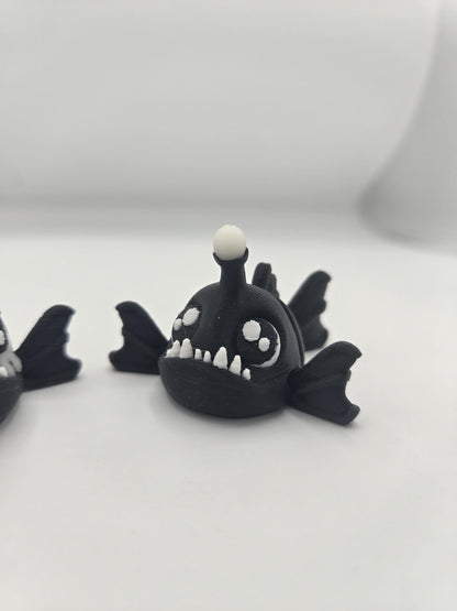 Cute Tiny Angler Fish Flexi | Two Styles – Happy or Sad | 3D Printed Collectible