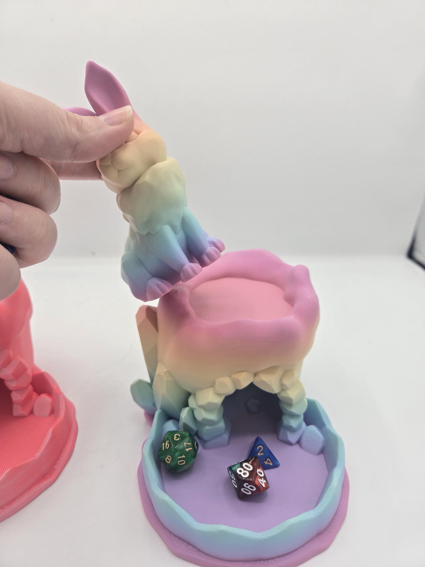 Jeweled Rabbit Dice Tower and/or Dice Display TTRPG 3D Print