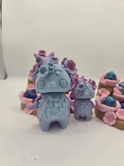 Cherry Blossom Dice Holder with Optional Cherry Blossom Pixie (Sm/Lg) 3D Print