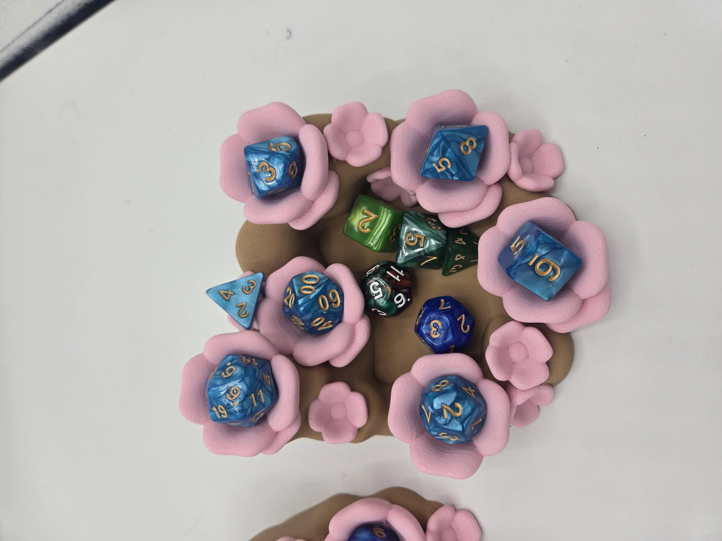 Cherry Blossom Dice Holder with Optional Cherry Blossom Pixie (Sm/Lg) 3D Print