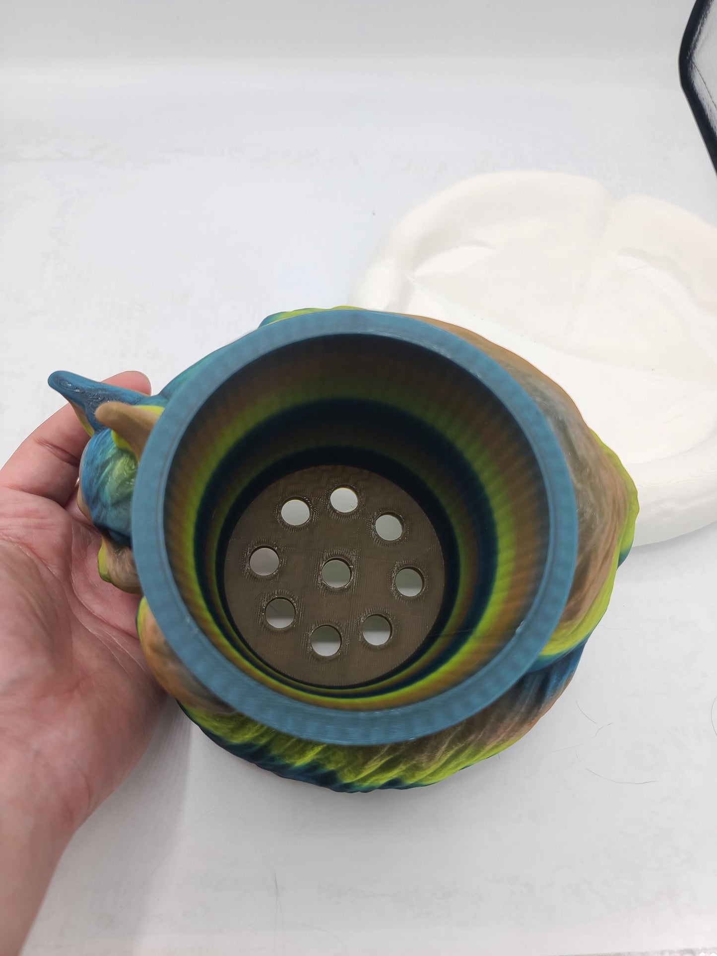 Cute Cozy Sleeping Cat Indoor Planter on a Drainage "Pillow" 3D Print