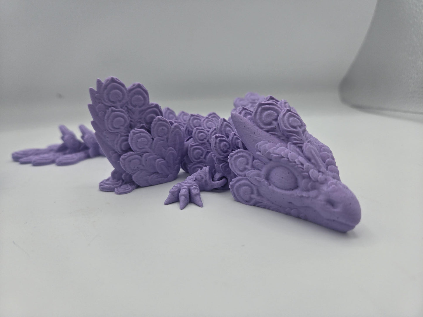 Peacock Bird-Faced Feathered Articulated Dragon Baby or Full Sized Adult 3D Print
