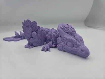 Peacock Bird-Faced Feathered Articulated Dragon Baby or Full Sized Adult 3D Print