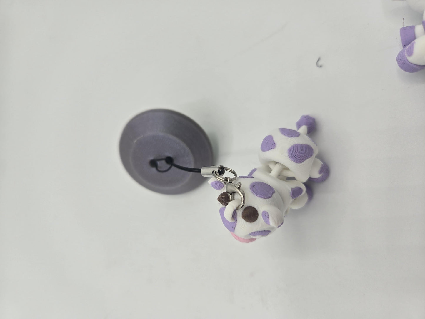 Kawaii UFO Cow Abduction Keychain 3D Print