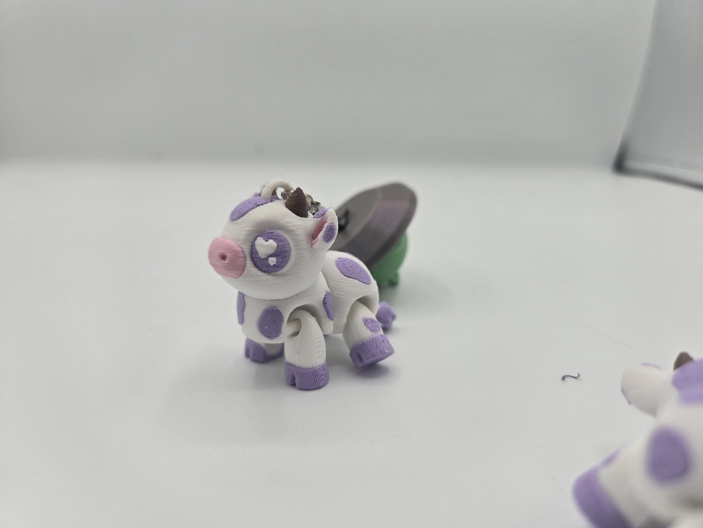 Kawaii UFO Cow Abduction Keychain 3D Print