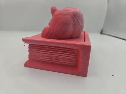 Curled Cat Book Shaped Trinket Box 3D Print