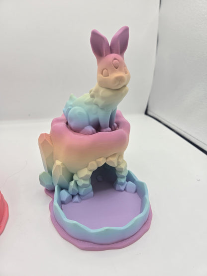 Jeweled Rabbit Dice Tower and/or Dice Display TTRPG 3D Print